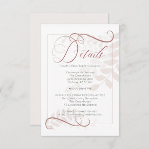 DETAILS Whimsical Pale Mocha Leaves Spice Accent Invitation