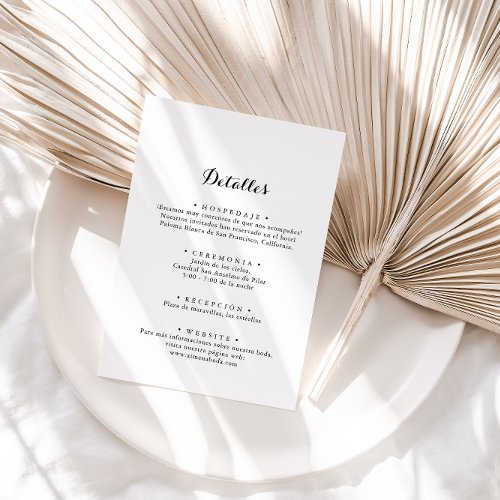 Detalles de Boda Espaola Enclosure Card