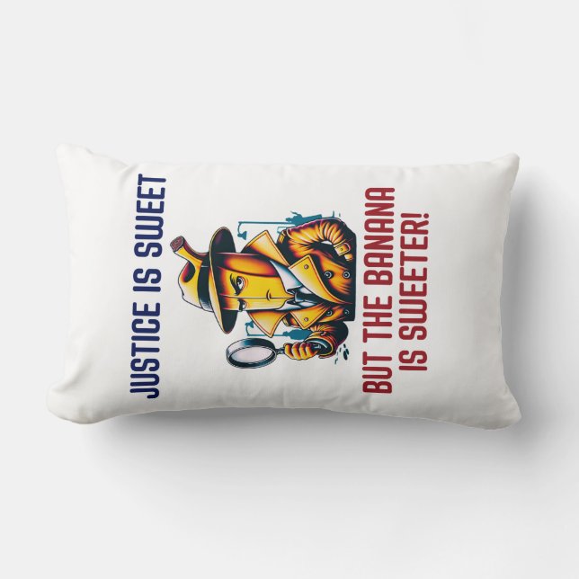 Detective Banana in Trench Coat Solving Mysteries Lumbar Pillow (Front)