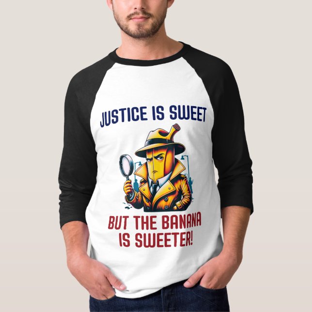 Detective Banana in Trench Coat Solving Mysteries T-Shirt (Front)