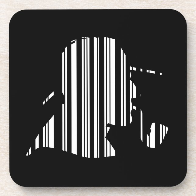 DETECTIVE BAR CODE Pipe Smoking Barcode Pattern Beverage Coaster (Front)