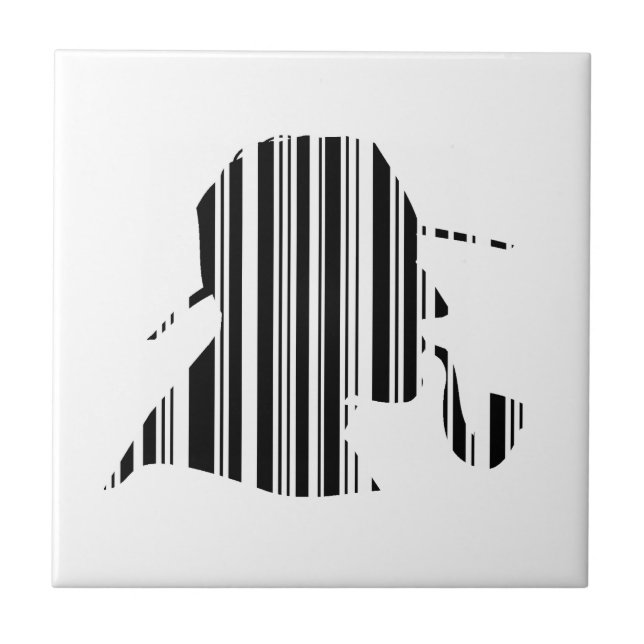 DETECTIVE BAR CODE Pipe Smoking Barcode Pattern Tile (Front)