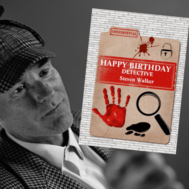 Detective birthday card cold case file (Creator Uploaded)