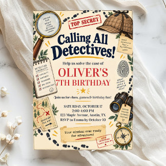 Detective Birthday Invitation