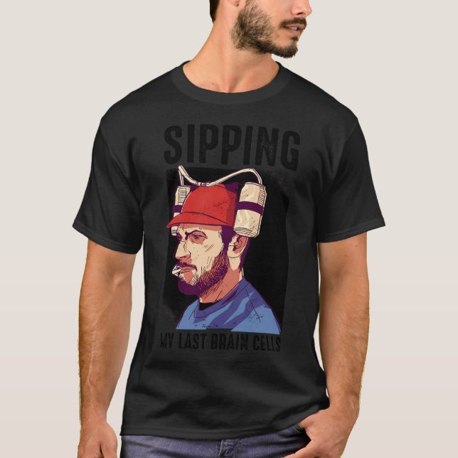 Detective cartoon with checkerboard pattern. T-Shirt (Front)