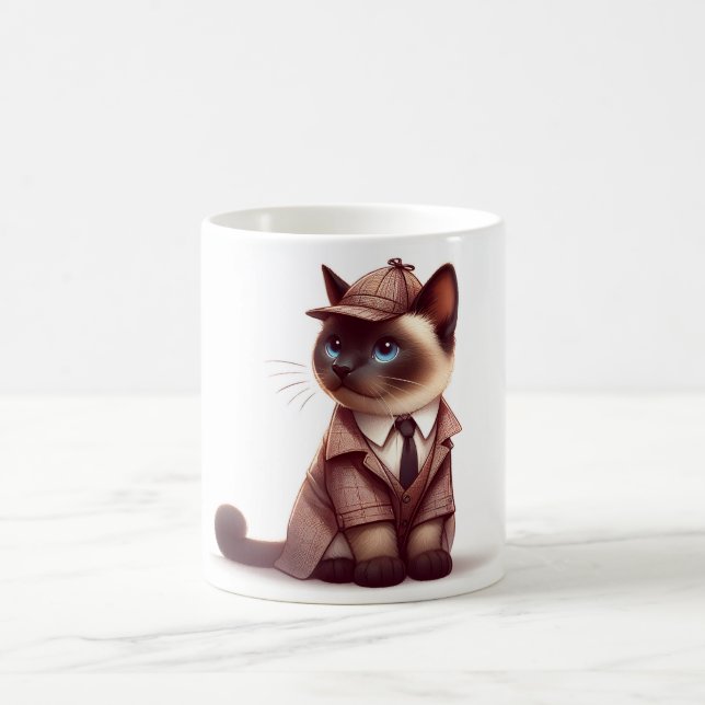 Detective Cat Coffee Mug (Center)