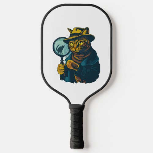 Detective Cat Mystery Pickleball Paddle