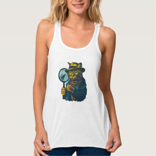 Detective Cat Mystery Tank Top