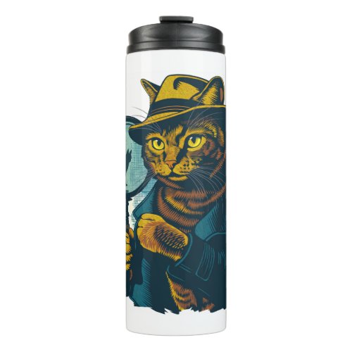 Detective Cat Mystery Thermal Tumbler