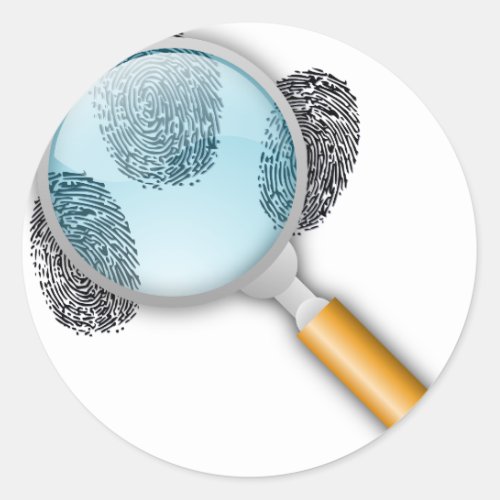 Detective Clues Find Finger Fingerprints Mystery Classic Round Sticker