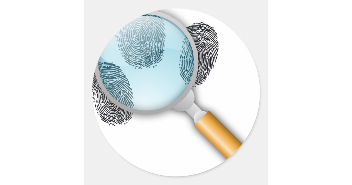 Missing Finger Sticker Detective Clues Find Finger Fingerprints Mystery Classic Round Sticker ...