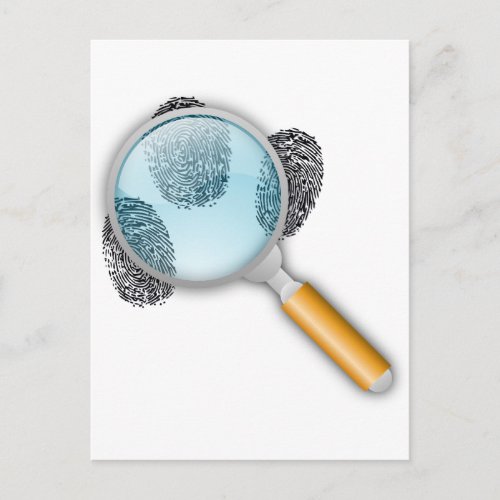 Detective Clues Find Finger Fingerprints Mystery Postcard