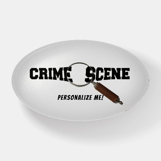 Detective Crime Scene Name Home Office Desk Paperweight (Front)