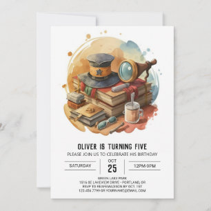 Detective Custom Printable Birthday Invitation