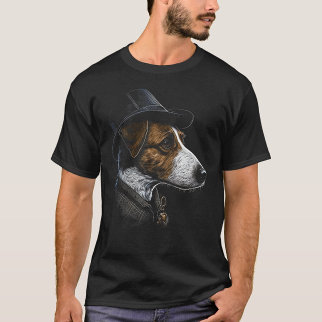 Detective Dog Illustration T-Shirt (Front)