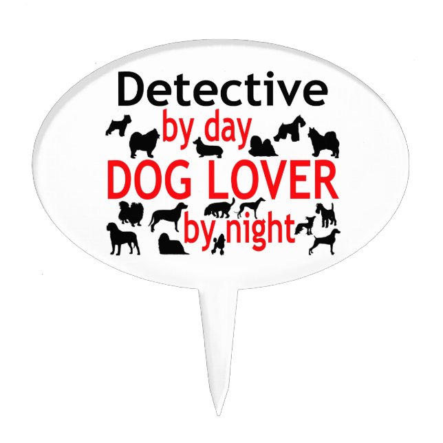 Detective Dog Lover Cake Topper (Front)