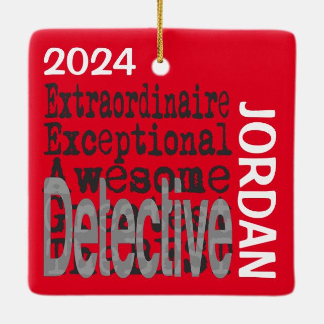 Detective Extraordinaire CUSTOM Ceramic Ornament (Back)