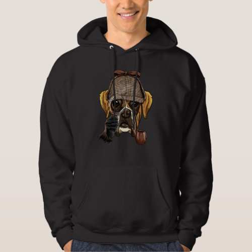Detective German Boxer Spy Investigator Pet Boxer  Hoodie