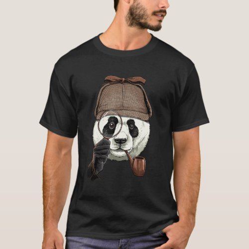 Detective Giant Panda Spy Investigator Wildlife Be T_Shirt