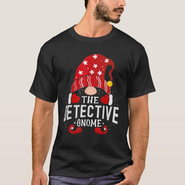 Detective Gnome Matching Christmas PJS For Family  T-Shirt (Front)