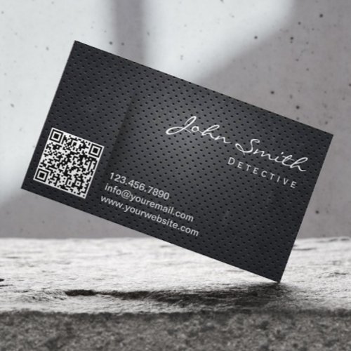 Black Metal QR Code Detective Business Card