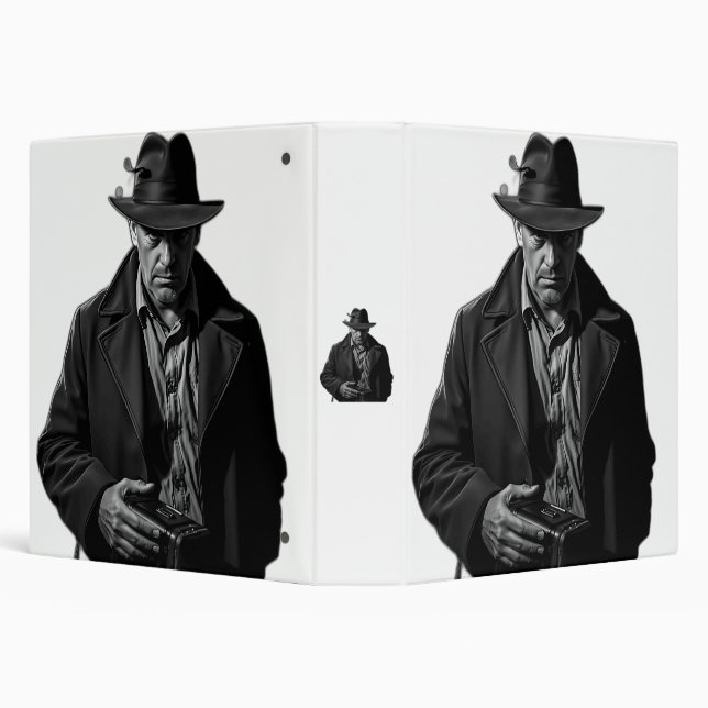 Detective in Noir Style 3 Ring Binder (Background)