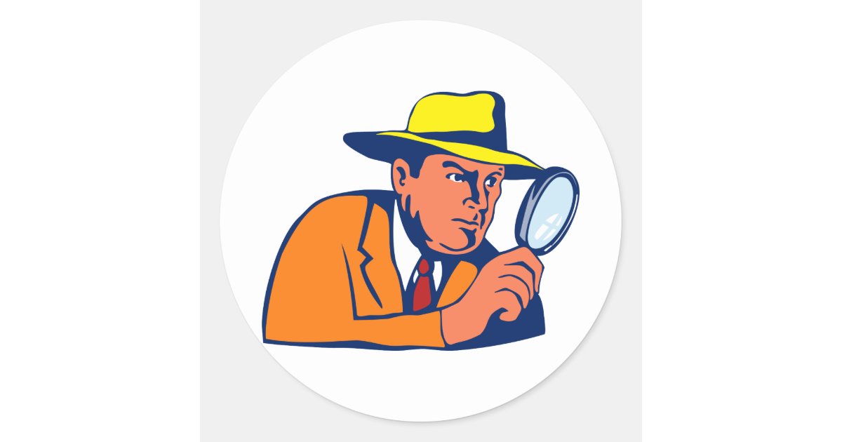 detective with magnifying glass cartoon