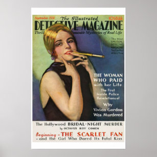Detective Magazine Vintage Magazine Cover Poster