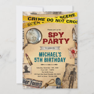 Detective Mystery Birthday Invitation