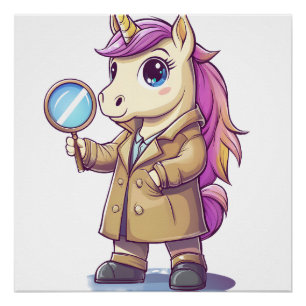 Detective Mystery Unicorn Poster