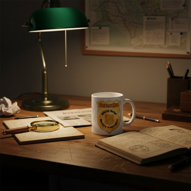 Detective Official Badge Mystery Investigator Coffee Mug (Creator Uploaded)