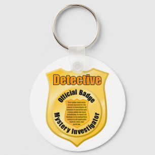 Detective Official Badge Mystery Investigator Keychain