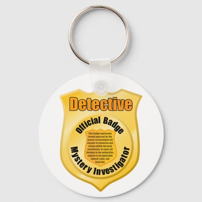 Detective Official Badge Mystery Investigator Keychain (Front)