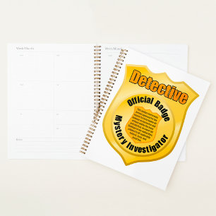 Detective Official Badge Mystery Investigator Planner