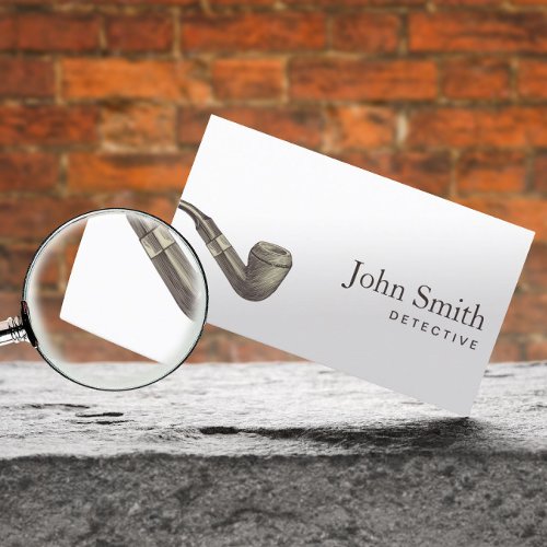 Plain Retro Pipe Detective Business Card