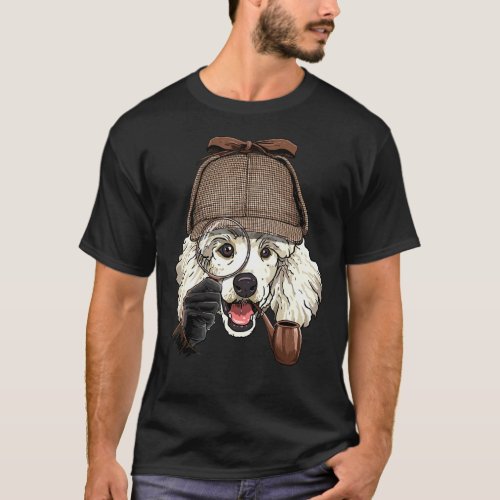 Detective Poodle Spy Investigator Puppy Pet Poodle T-Shirt
