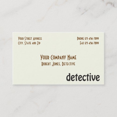 Detective Private Investigator Business Card
