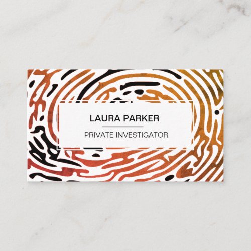 Detective Private Investigator Finger Print Business Card