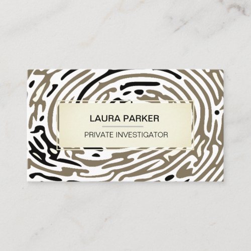 Detective Private Investigator Finger Print Secure Business Card