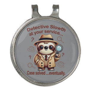 "Detective Sloth" Sloth Private Eye Golf Hat Clip