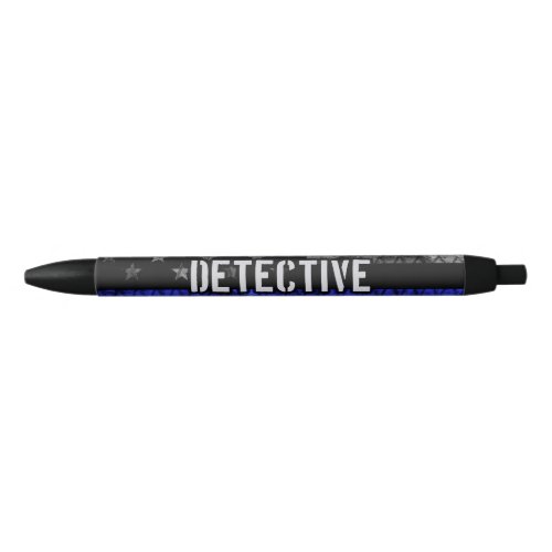 Detective Thin Blue Line Distressed Flag Black Ink Pen