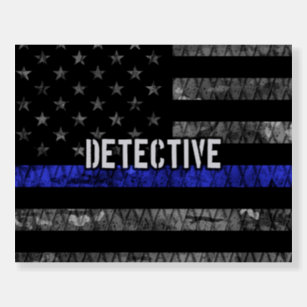 Detective Thin Blue Line Distressed Flag Foam Board