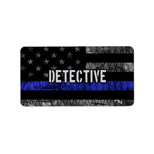 Detective Thin Blue Line Distressed Flag Label