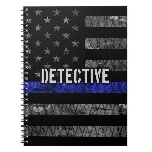 Detective Thin Blue Line Distressed Flag Notebook