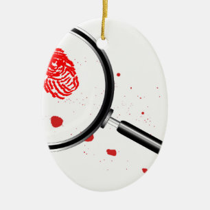 Detectives Magnifying Glass Ceramic Ornament