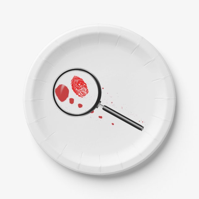 Detectives Magnifying Glass Paper Plates (Front)