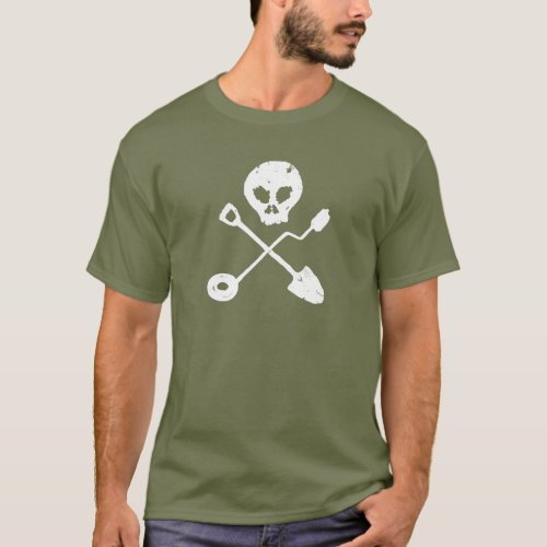 Detectorist Skull _ probe skull T_Shirt