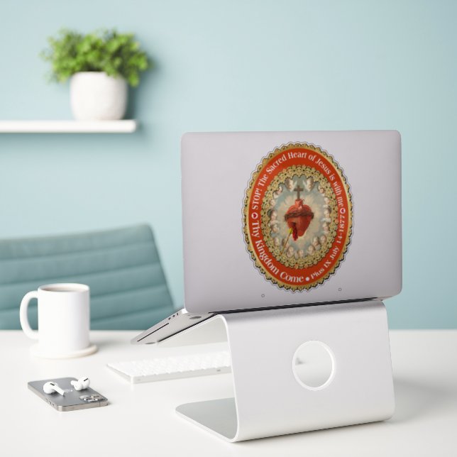 DETENTE Sacred Heart Pope Pius lX Prayer  Sticker (Laptop On Desk)