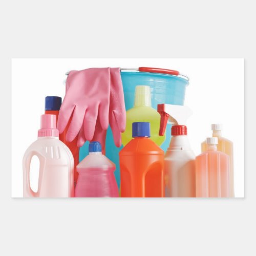 detergent bottles and bucket rectangular sticker