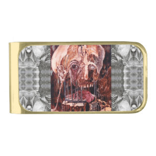 DETERIORATION OF MIND OVER MATTER GOLD FINISH MONEY CLIP